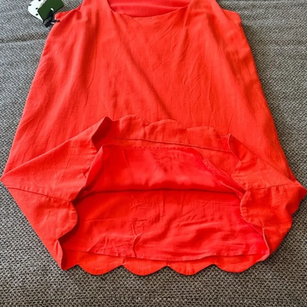 Kate Spade for Target Vibrant Scalloped Linen Dress Size Sm Oversized NWT Orange
